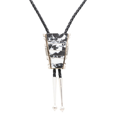 Navajo White Buffalo Turquoise Bolo, Jewelry, Bolo Necktie, Native
