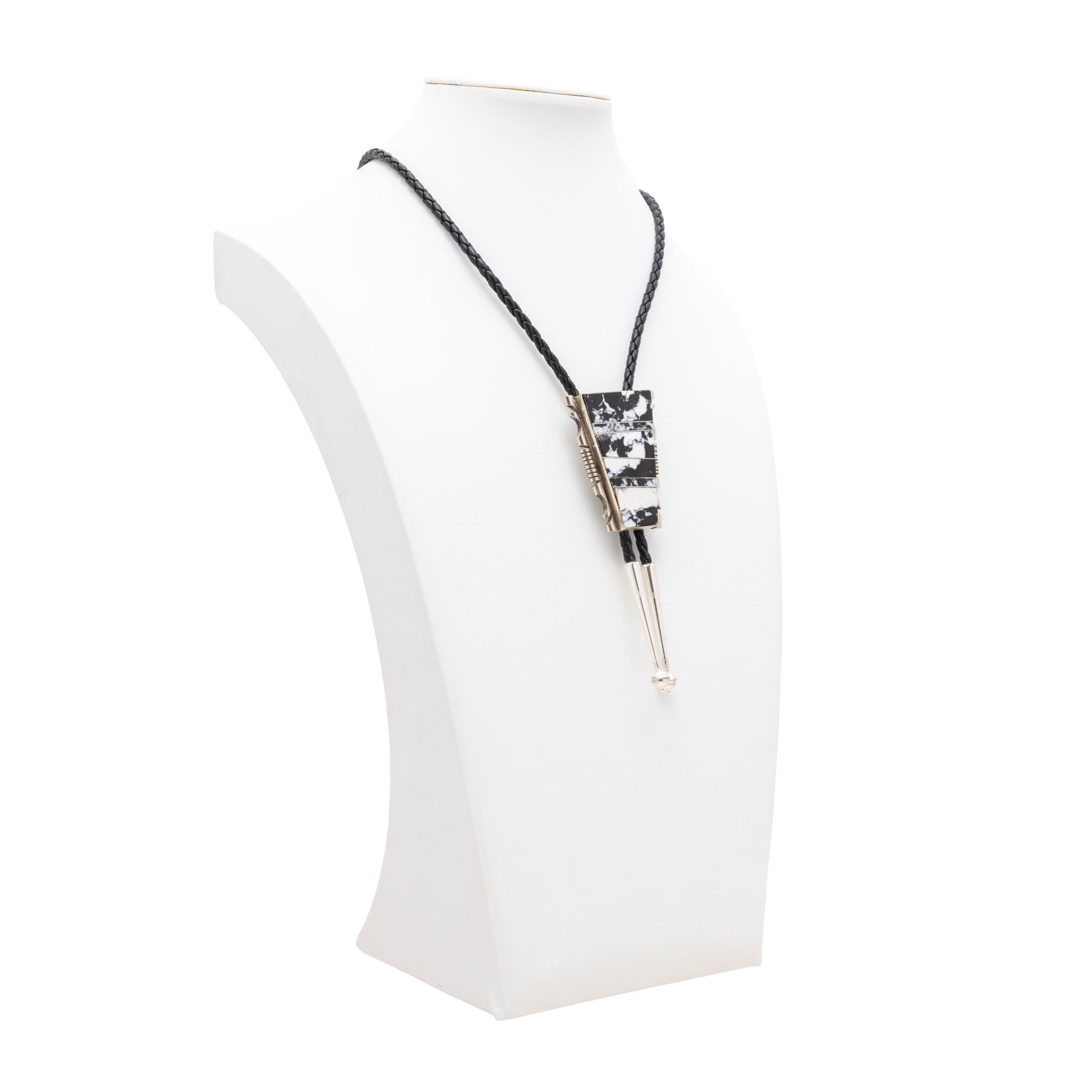 Navajo White Buffalo Turquoise Bolo