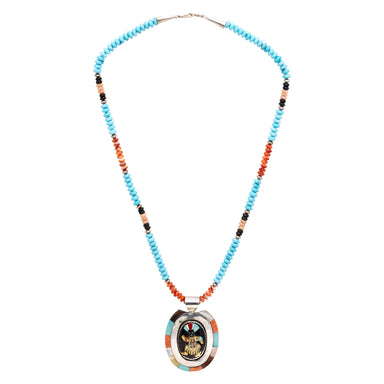 Zuni Inlay Dancer Necklace, Jewelry, Necklace, Native