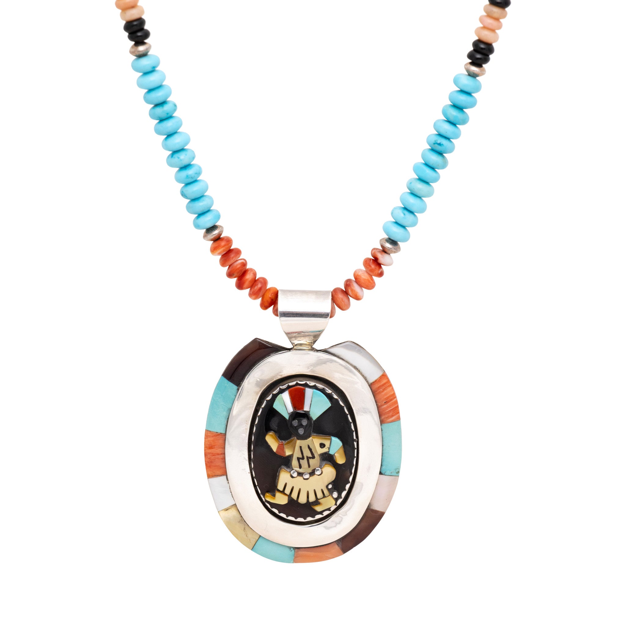 Zuni Inlay Dancer Necklace