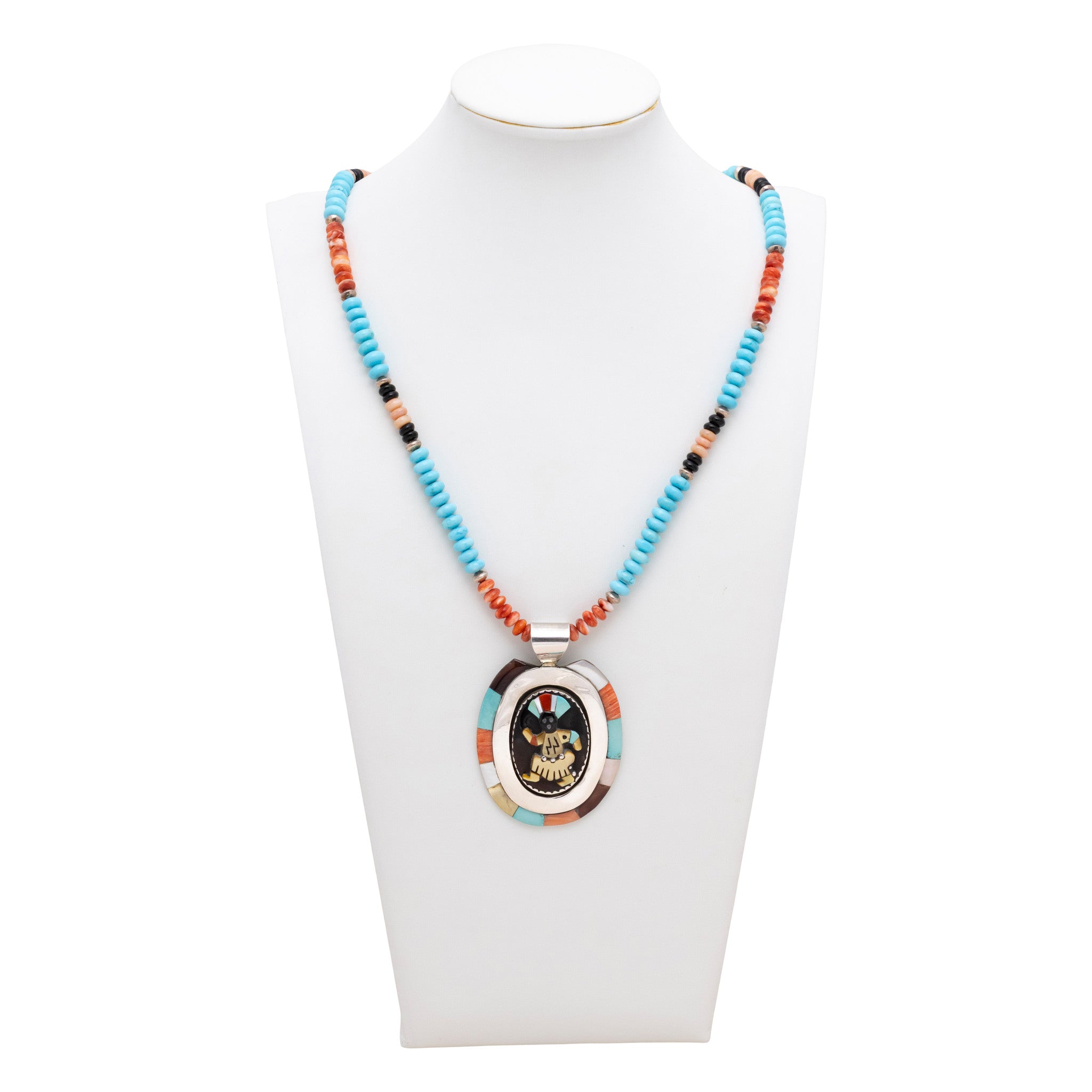 Zuni Inlay Dancer Necklace