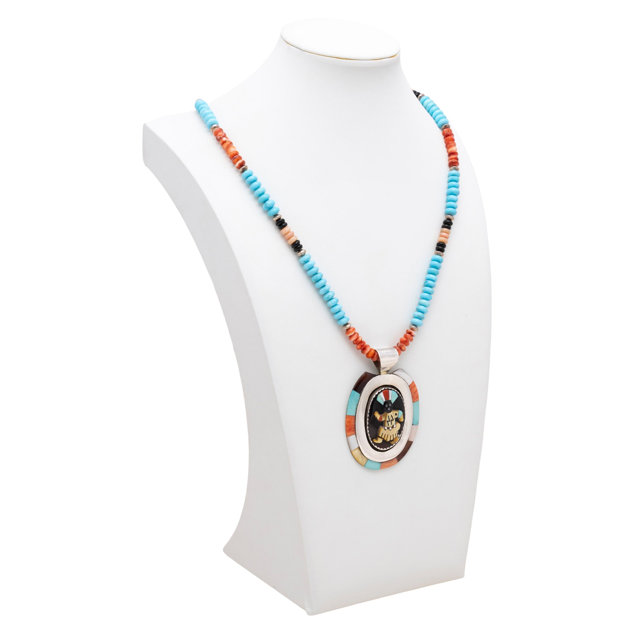 Zuni Inlay Dancer Necklace