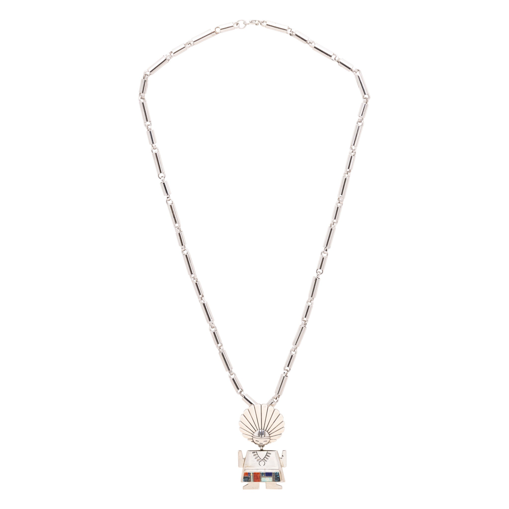 Navajo Kachina Inlay Necklace, Jewelry, Necklace, Native