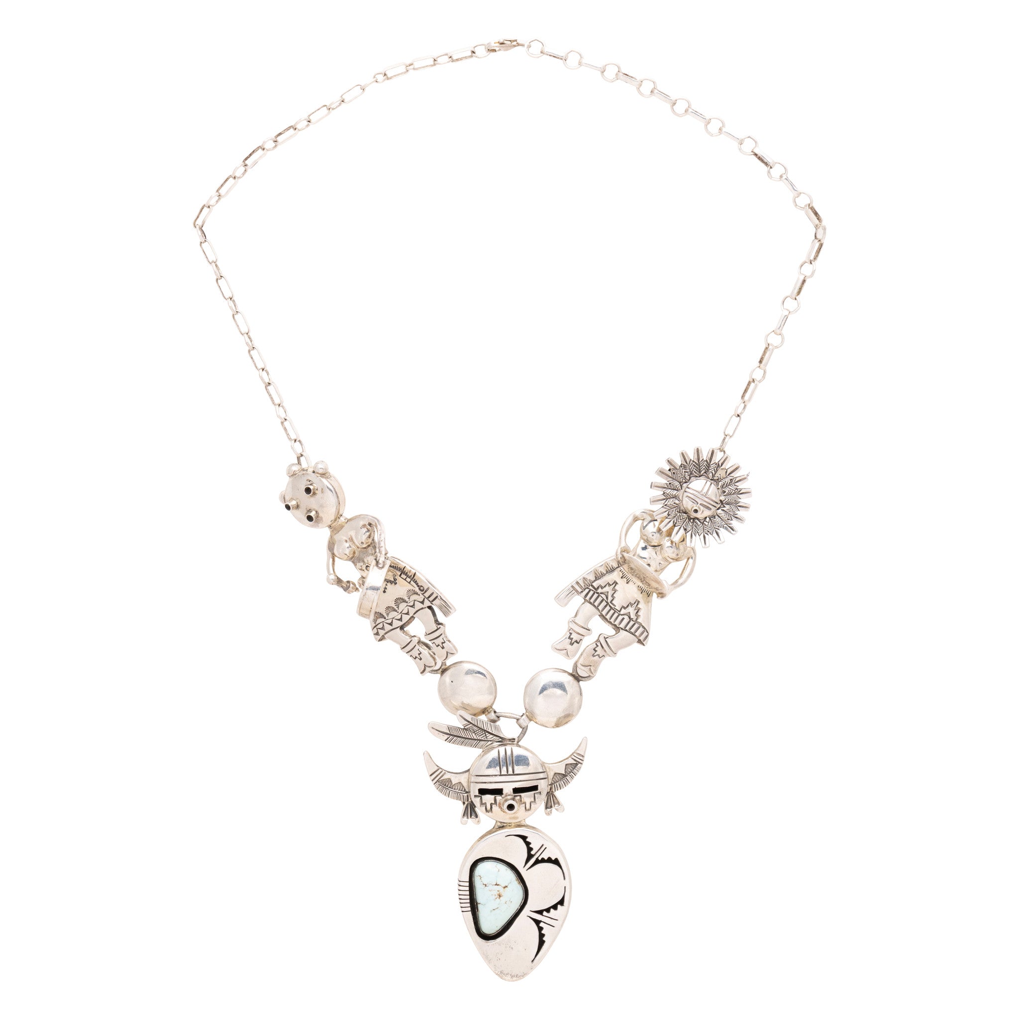 Navajo Sterling Kachina Necklace, Jewelry, Necklace, Native
