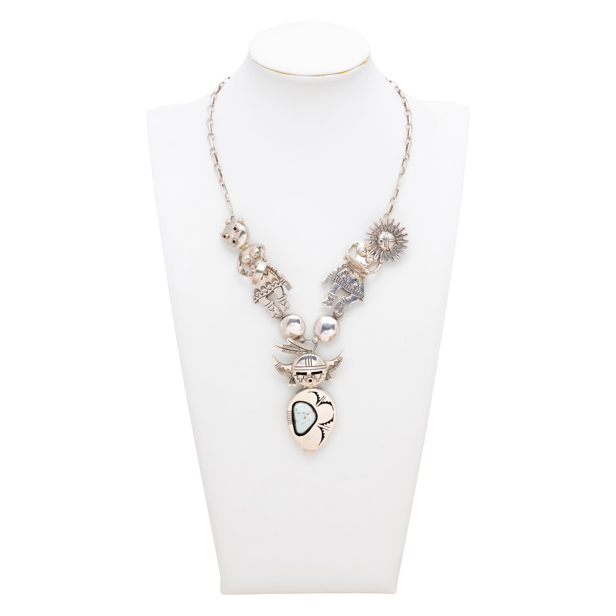 Navajo Sterling Kachina Necklace