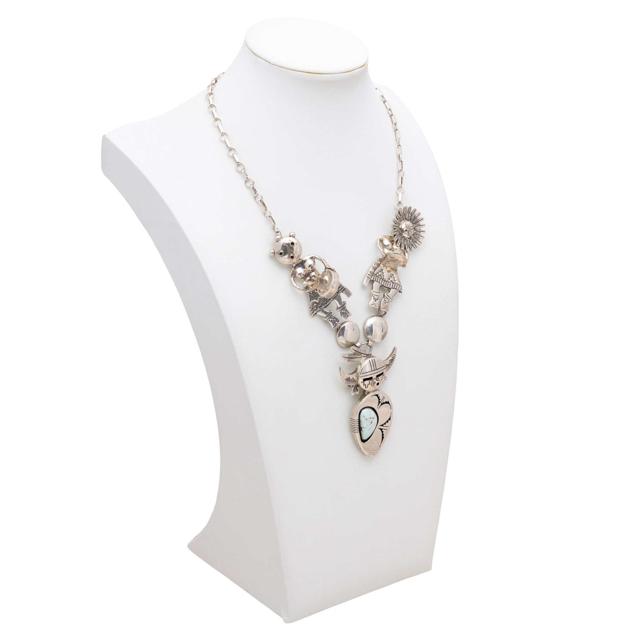 Navajo Sterling Kachina Necklace