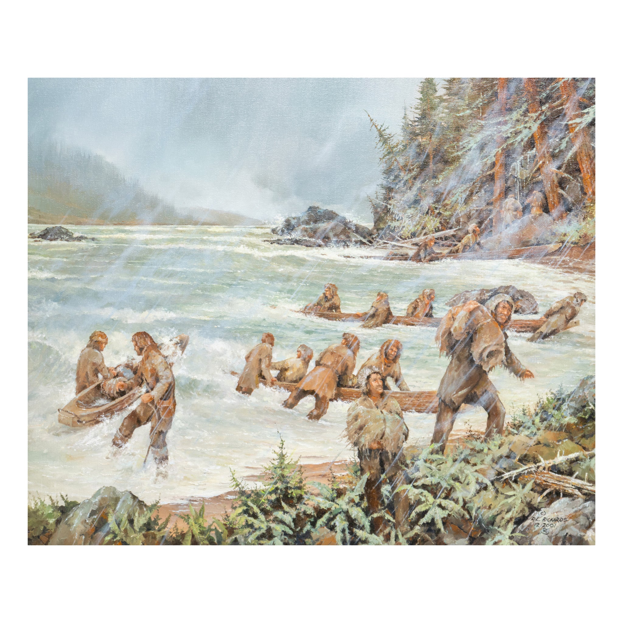 Lewis & Clark in Search of Shelter by Robert L. Rickards, Fine Art, Painting, Western