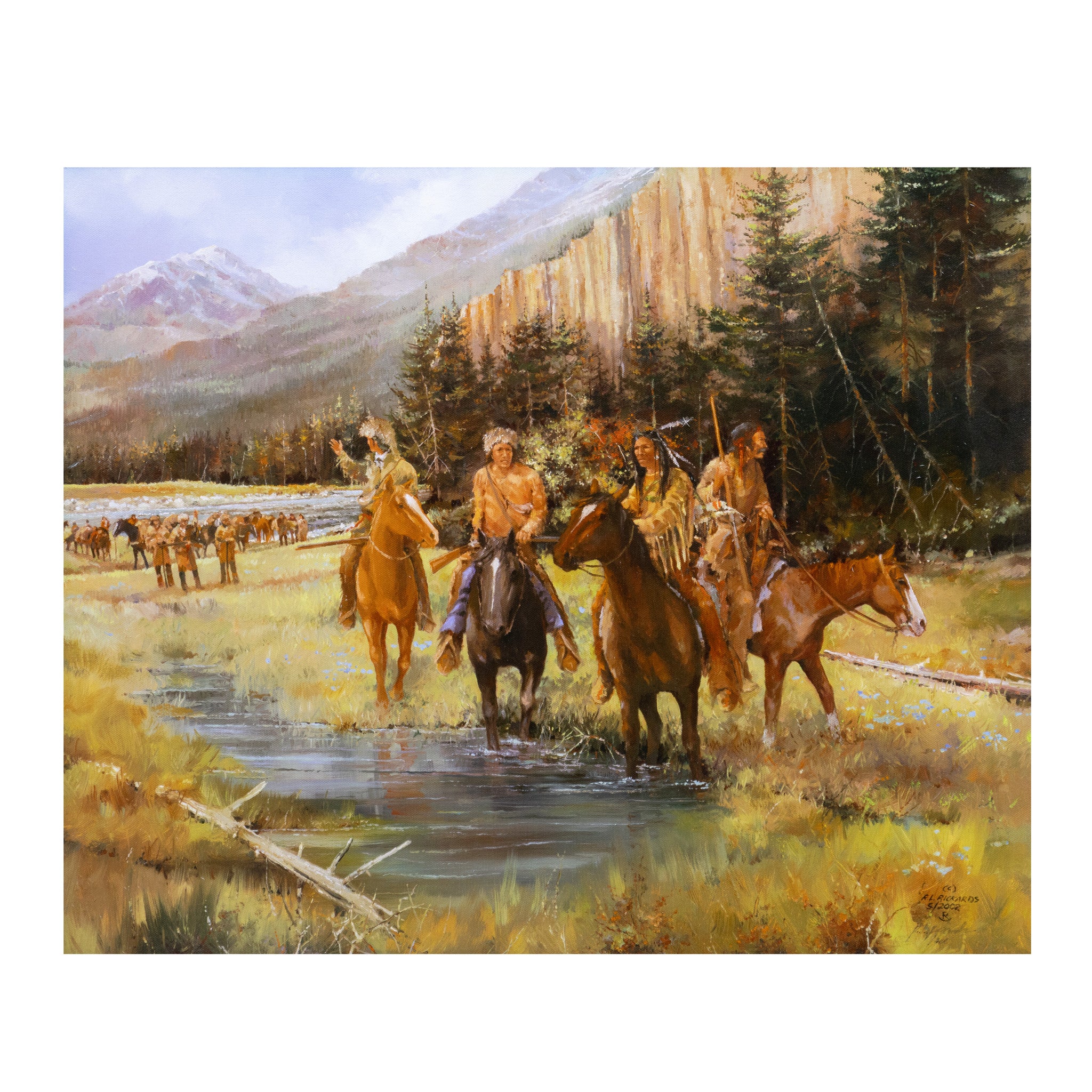 Travelers Rest - Lewis Heads North by Robert L. Rickards, Fine Art, Painting, Western