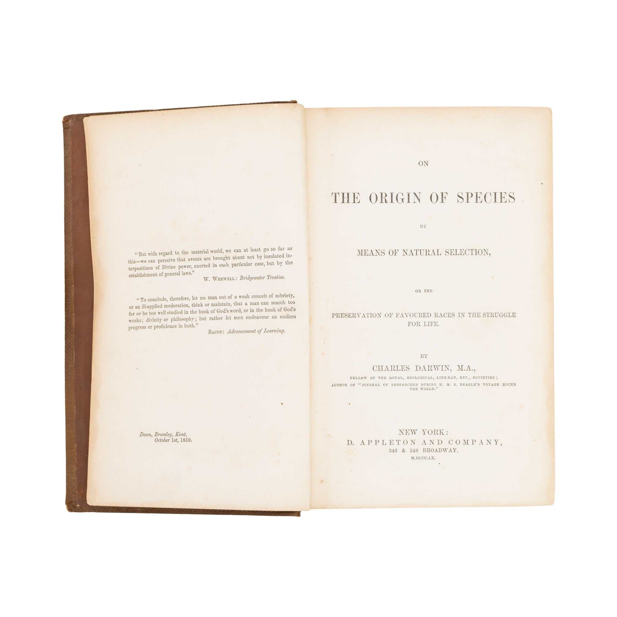 "On the Origin of Species" Book by Charles Darwin 1st Edition