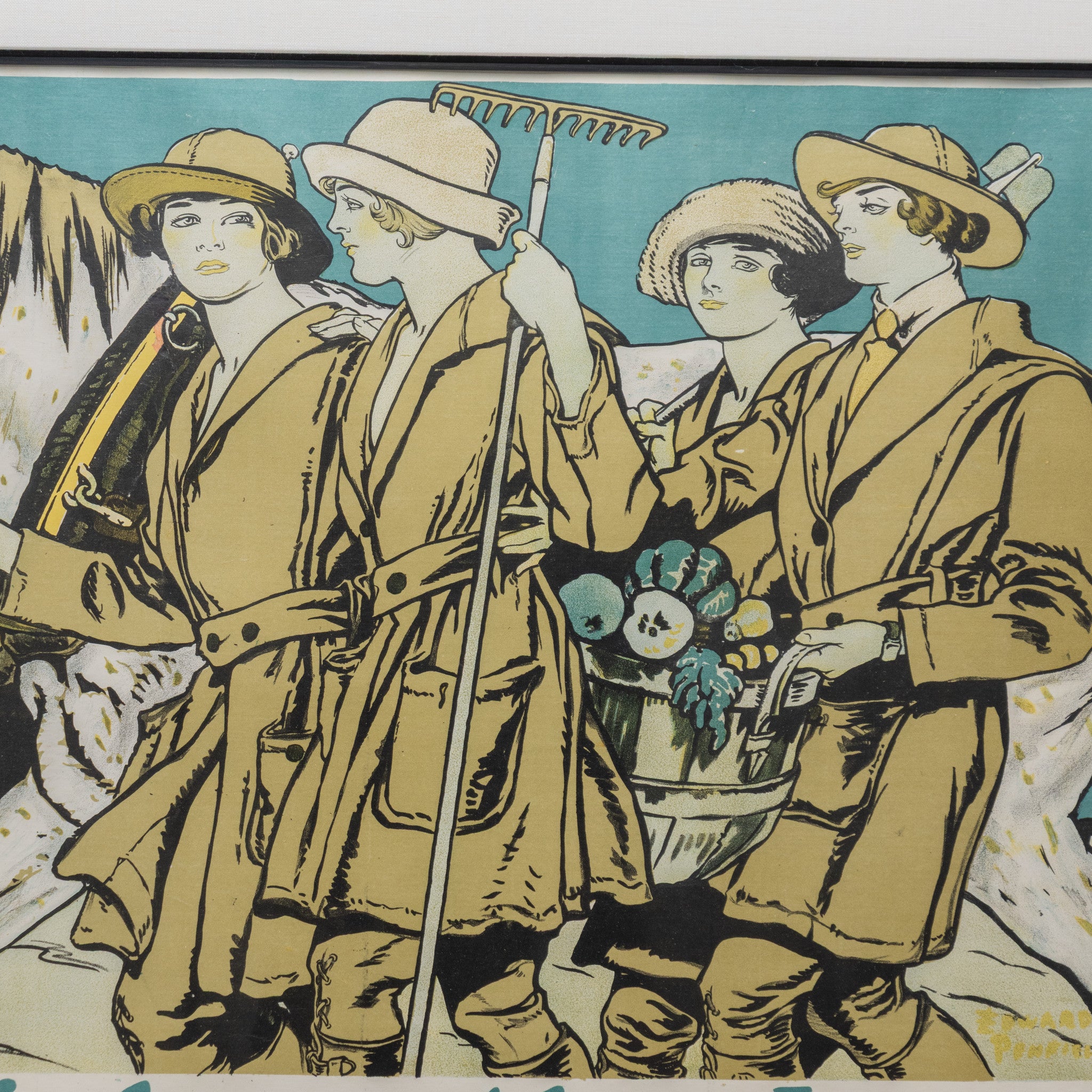 WWI Edward Penfield Land Service Committee Lithograph