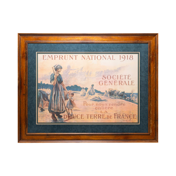 WWI French Bank Bond Lithograph Poster by Bernard Chavannaz, Fine Art, Print, Other