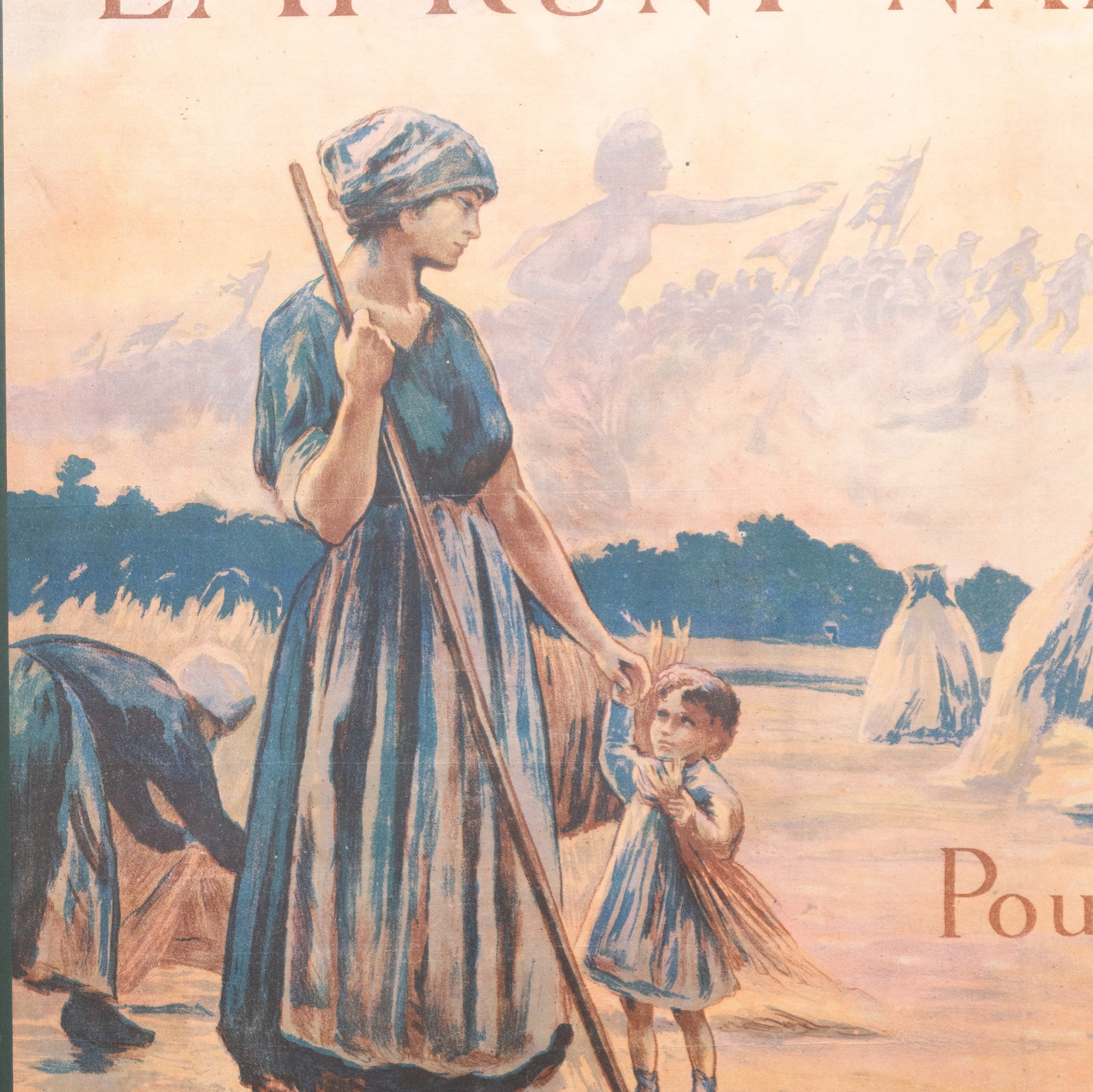 WWI French Bank Bond Lithograph Poster by Bernard Chavannaz