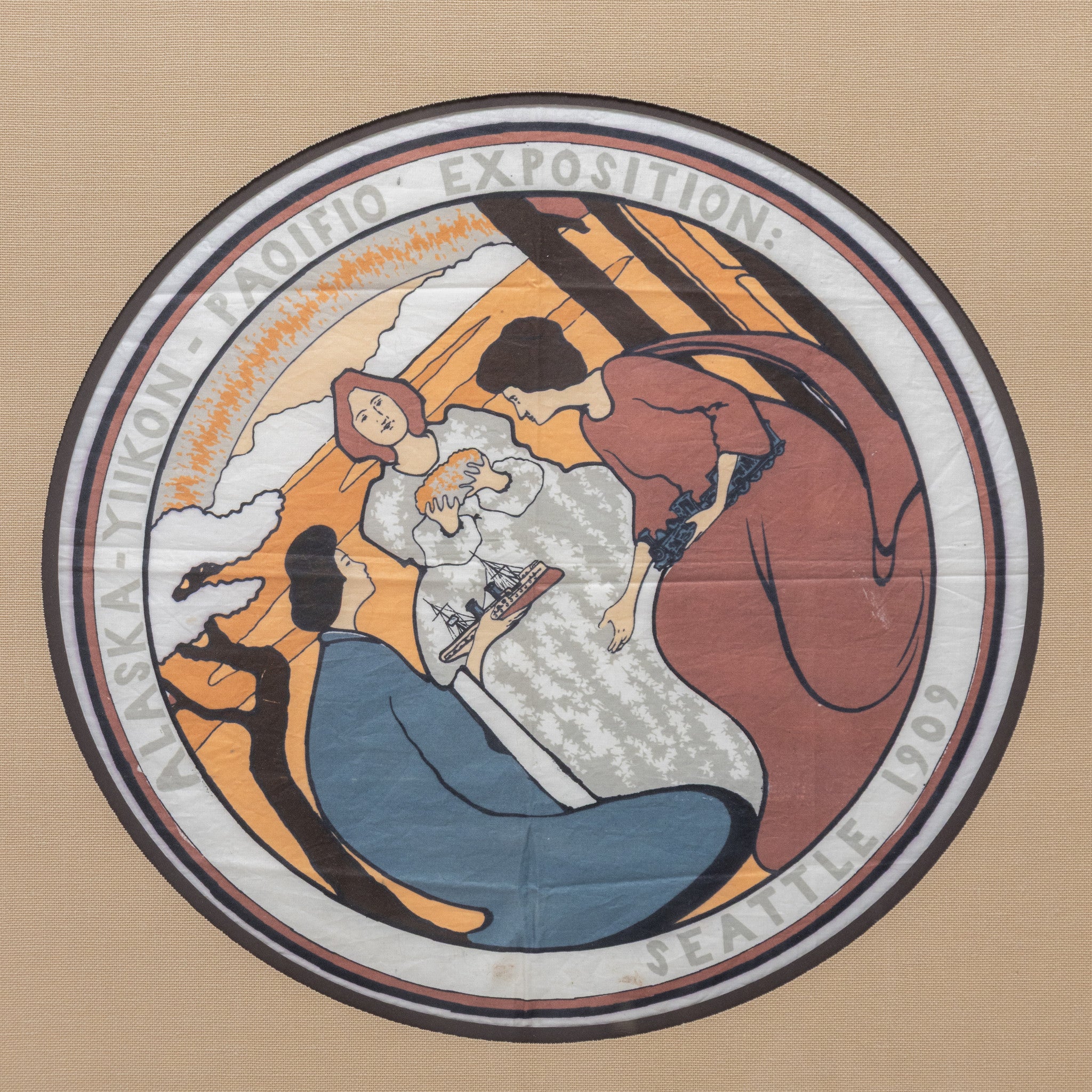 Alaska-Yukon-Pacific 1909 Exposition Painted Fabric Print