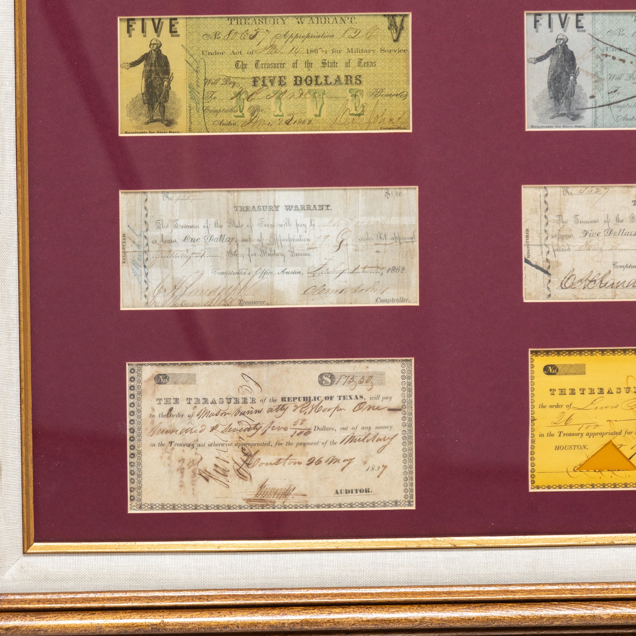 Texas Republic and American Civil War Treasury Warrants
