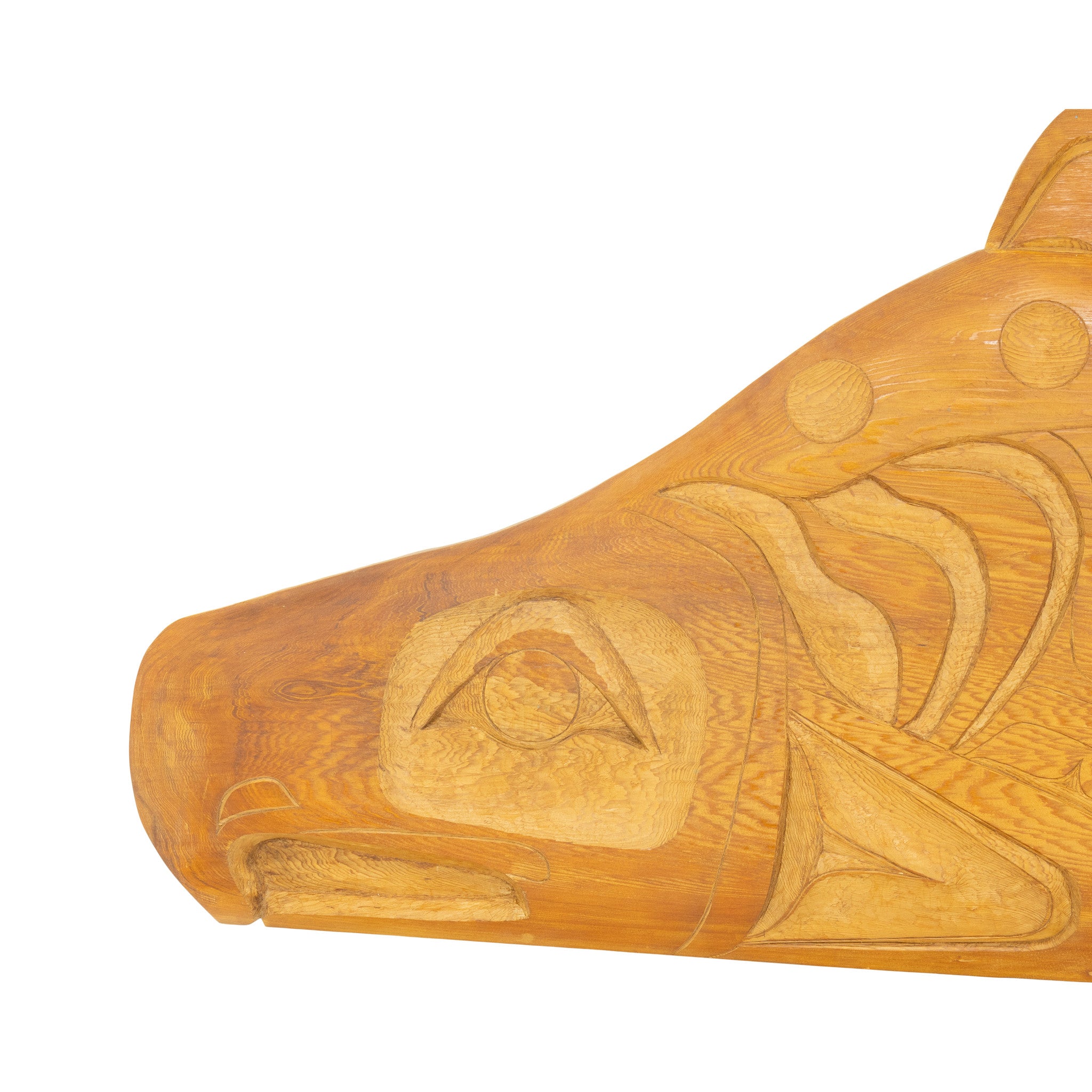 Tlingit White Cedar Salmon Carving