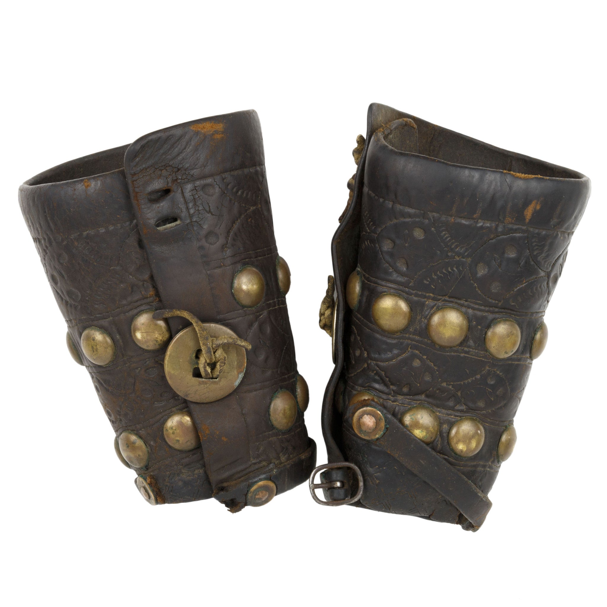 Tooled Leather Cowboy Cuffs