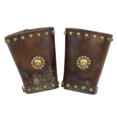 Vintage Cowboy Cuffs with Brass Studs, Western, Garment, Cuffs