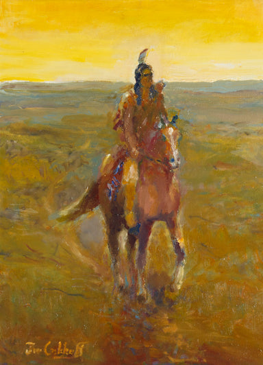 Scout, Silent Warrior of the Plains by Jim Carkhuff, Fine Art, Painting, Native American