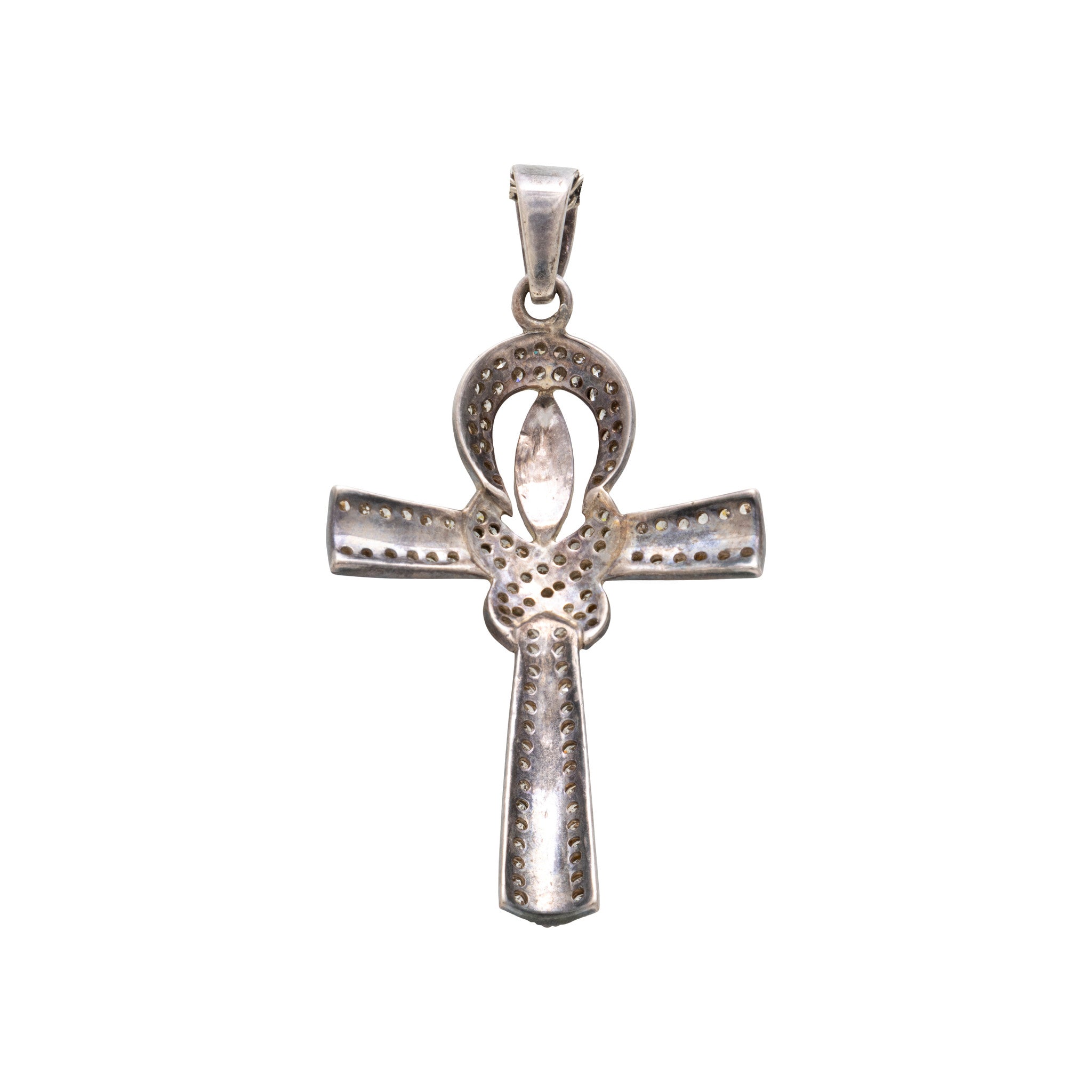 Diamond and Silver Cross Pendant