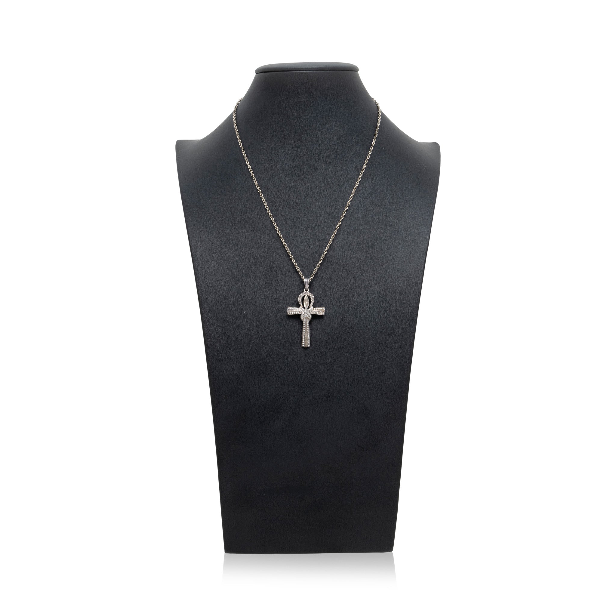 Diamond and Silver Cross Pendant
