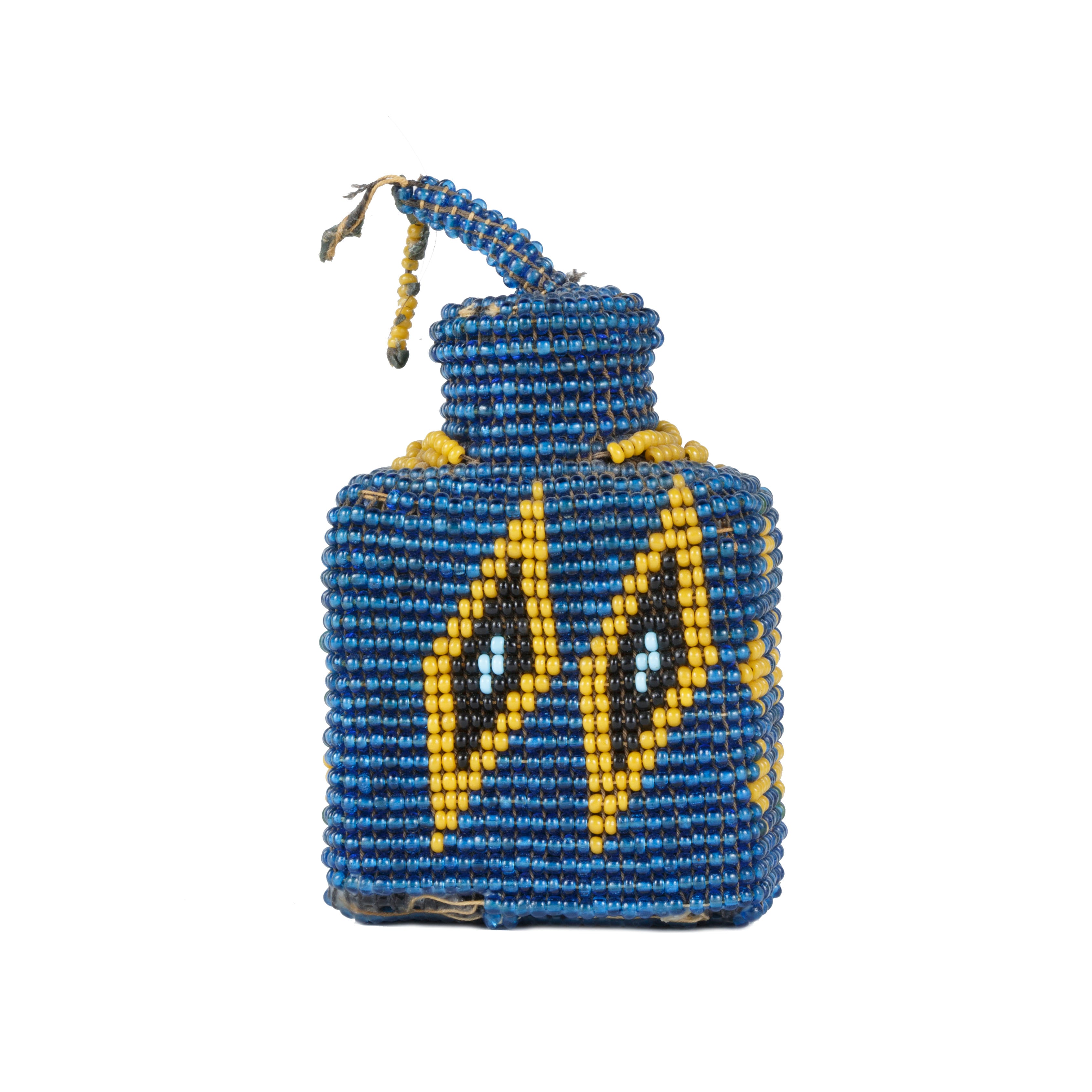 Sioux Beaded Jar, Native, Basketry, Bottle Basket