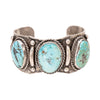 Three Stone Silver and Turquoise Bracelet, Jewelry, Bracelet, Native