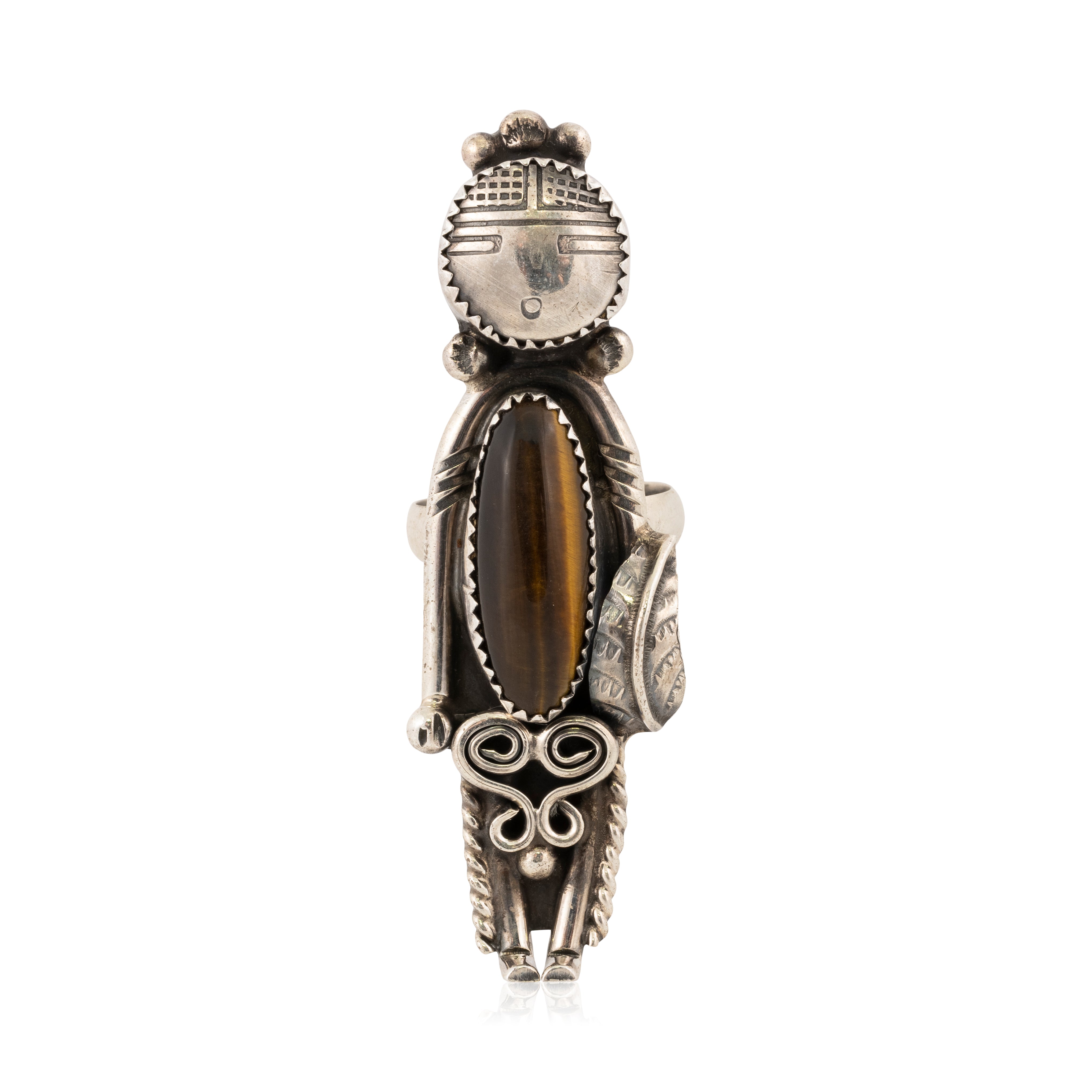 Tiger's Eye Sun Kachina Ring, Jewelry, Ring, Native