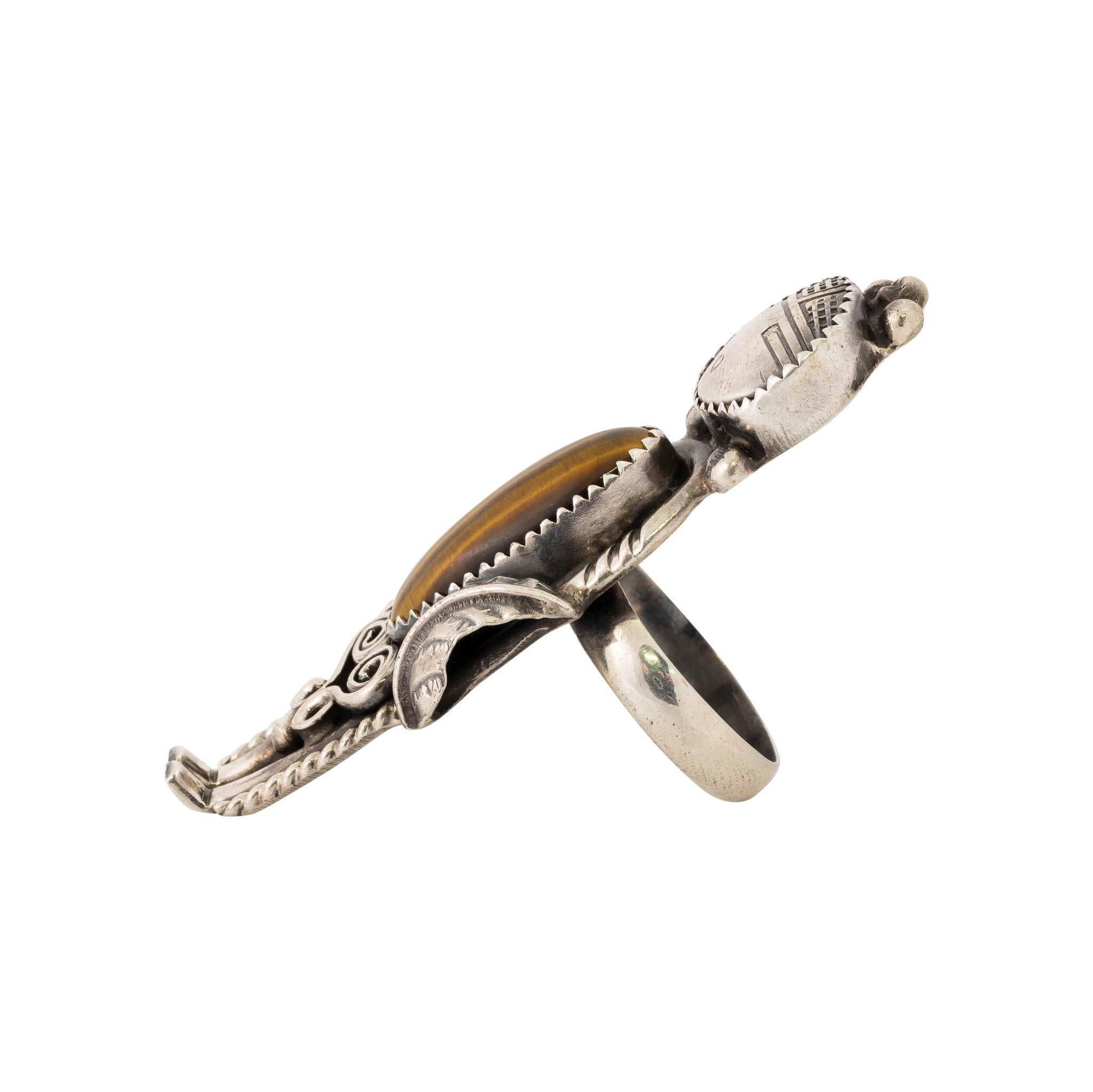 Tiger's Eye Sun Kachina Ring