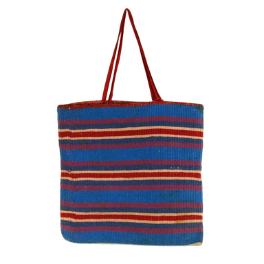 Nez Perce Banded Yarn Bag, Native, Basketry, Corn Husk