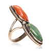 Turquoise and Coral Ring, Jewelry, Ring, Native