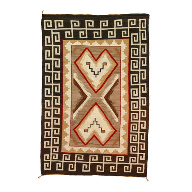 Navajo Teec Nos Pos With Fish Hook Border, Native, Weaving, Floor Rug