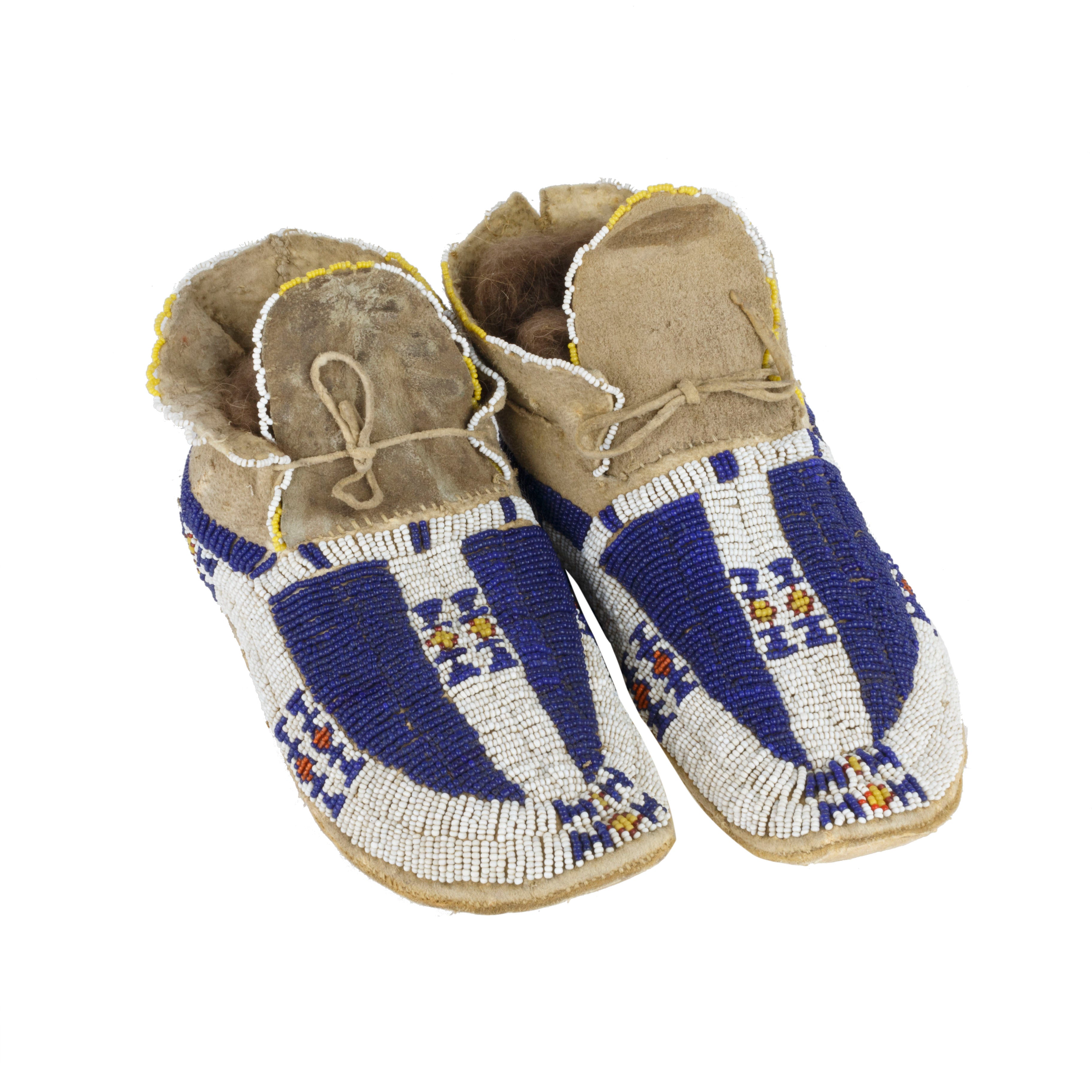 Cheyenne Buffalo Hoof Moccasins, Native, Garment, Moccasins