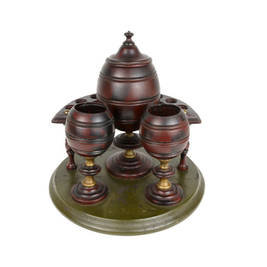 Wood and Brass Smoking Stand, Western, Tobacciana, Other