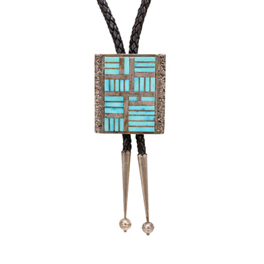 Geometric Zuni Morenci Bolo, Jewelry, Bolo Necktie, Native