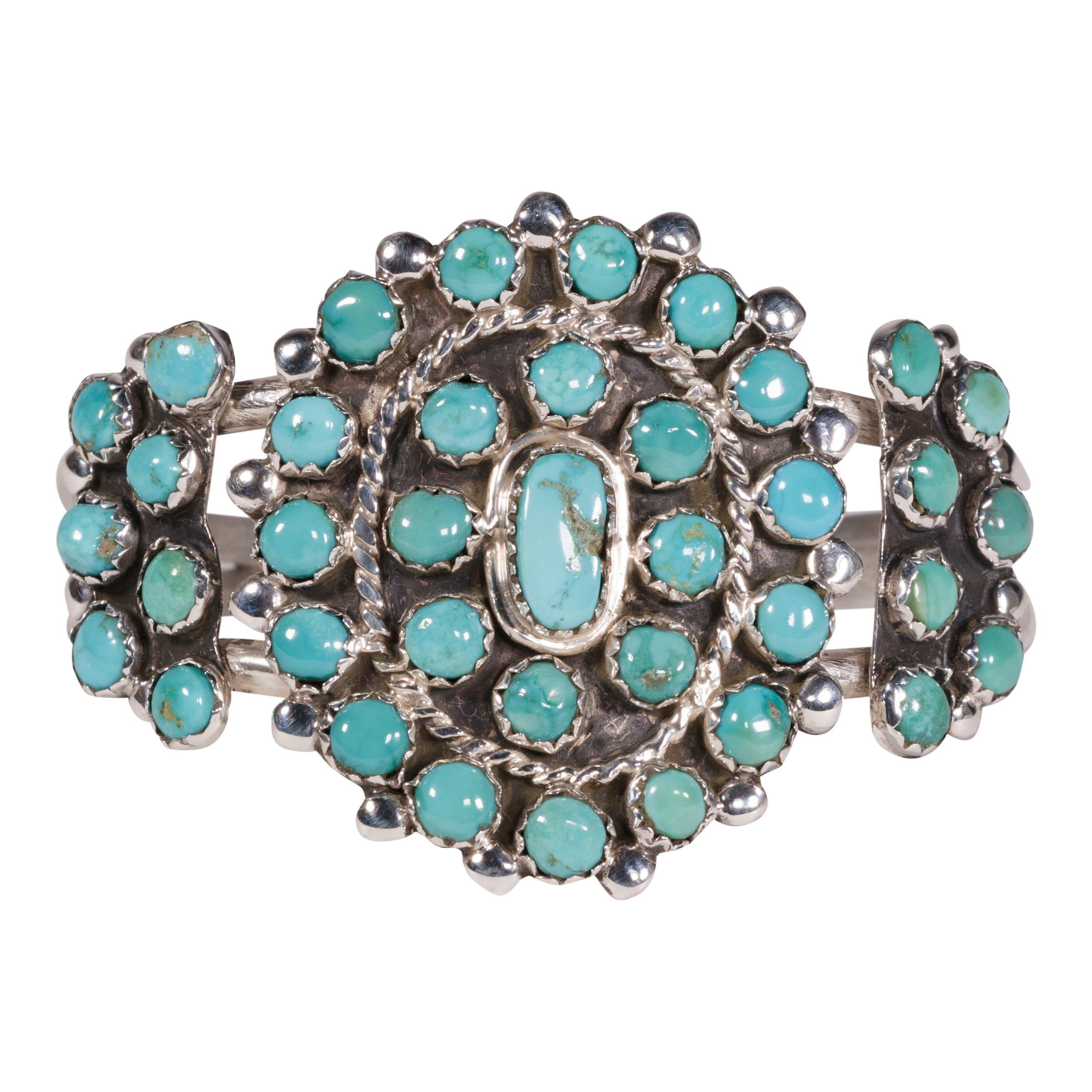 Multi-Stone Zuni Turquoise Bracelet, Jewelry, Bracelet, Native