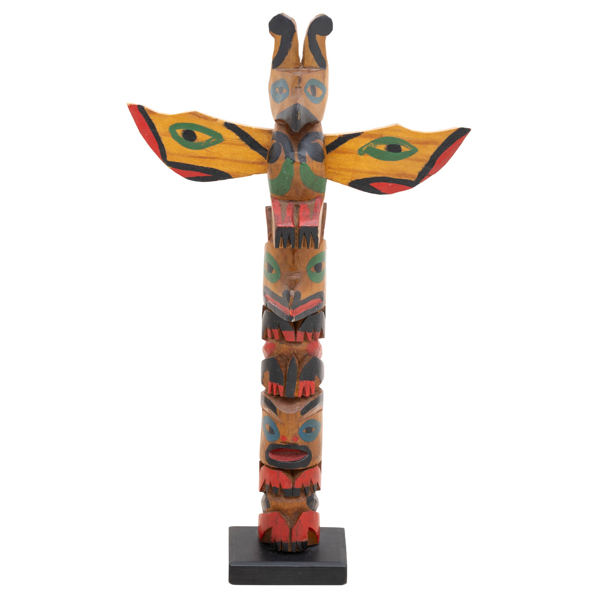 Nuu-chah-nulth Three Figure, Native, Carving, Totem Pole