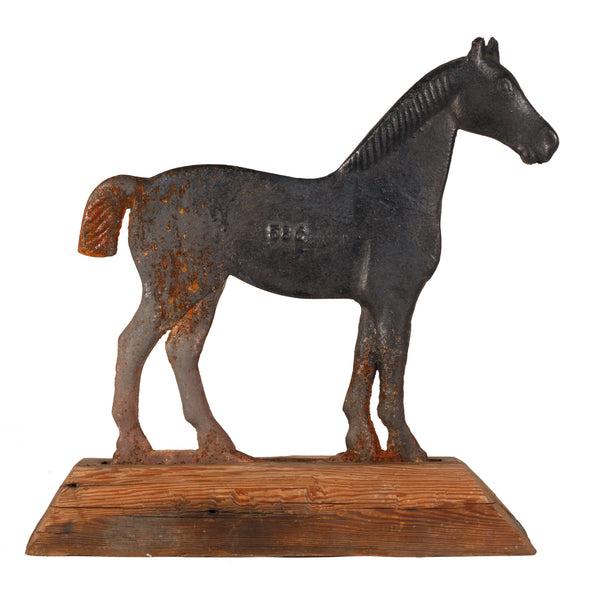 Painted Cast Iron Bob Tail Horse Weight, Furnishings, Decor, Windmill Weight