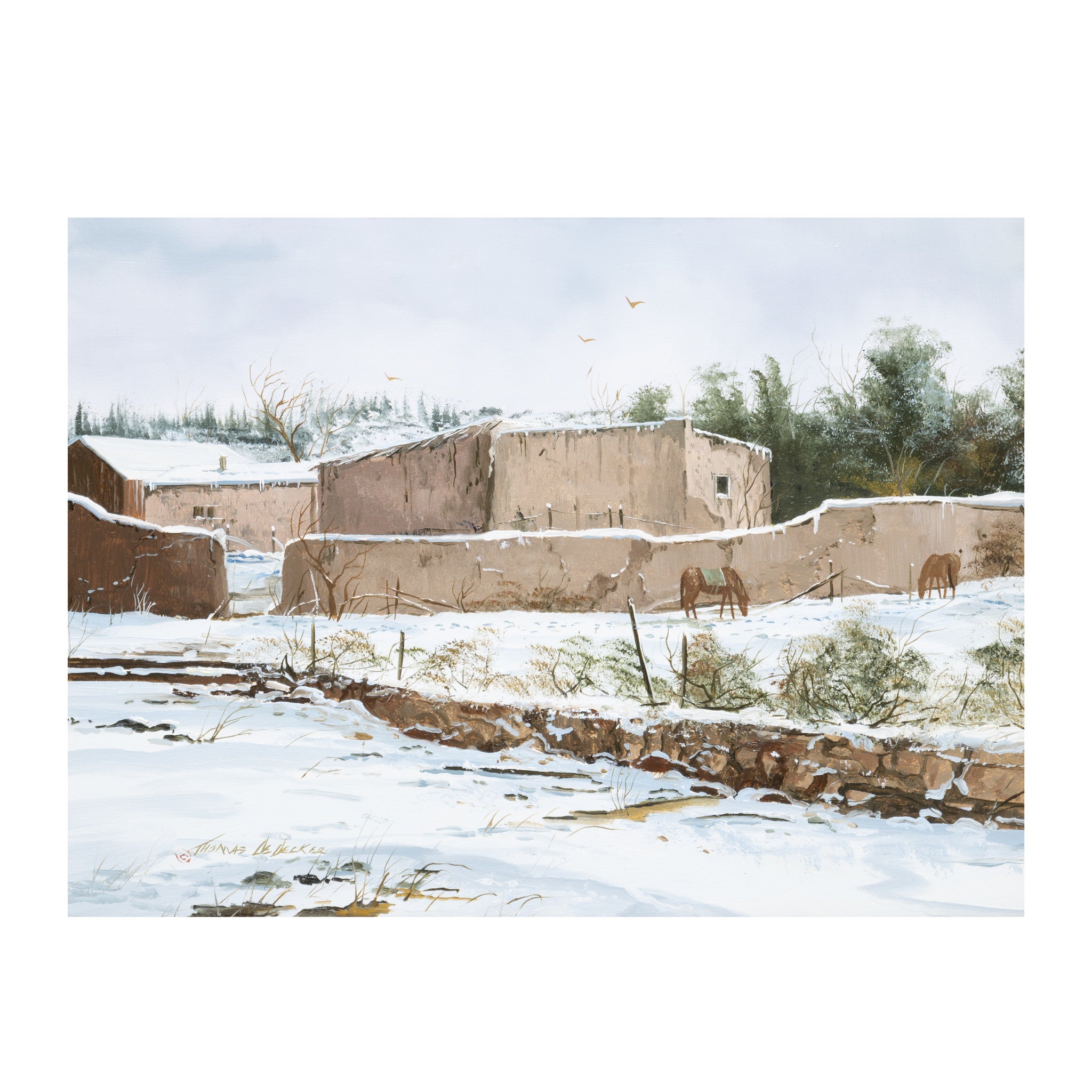 Southwest Ranch by Thomas deDecker, Fine Art, Painting, Western