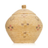 Alaskan Eskimo Lidded Basket, Native, Basketry, Vertical