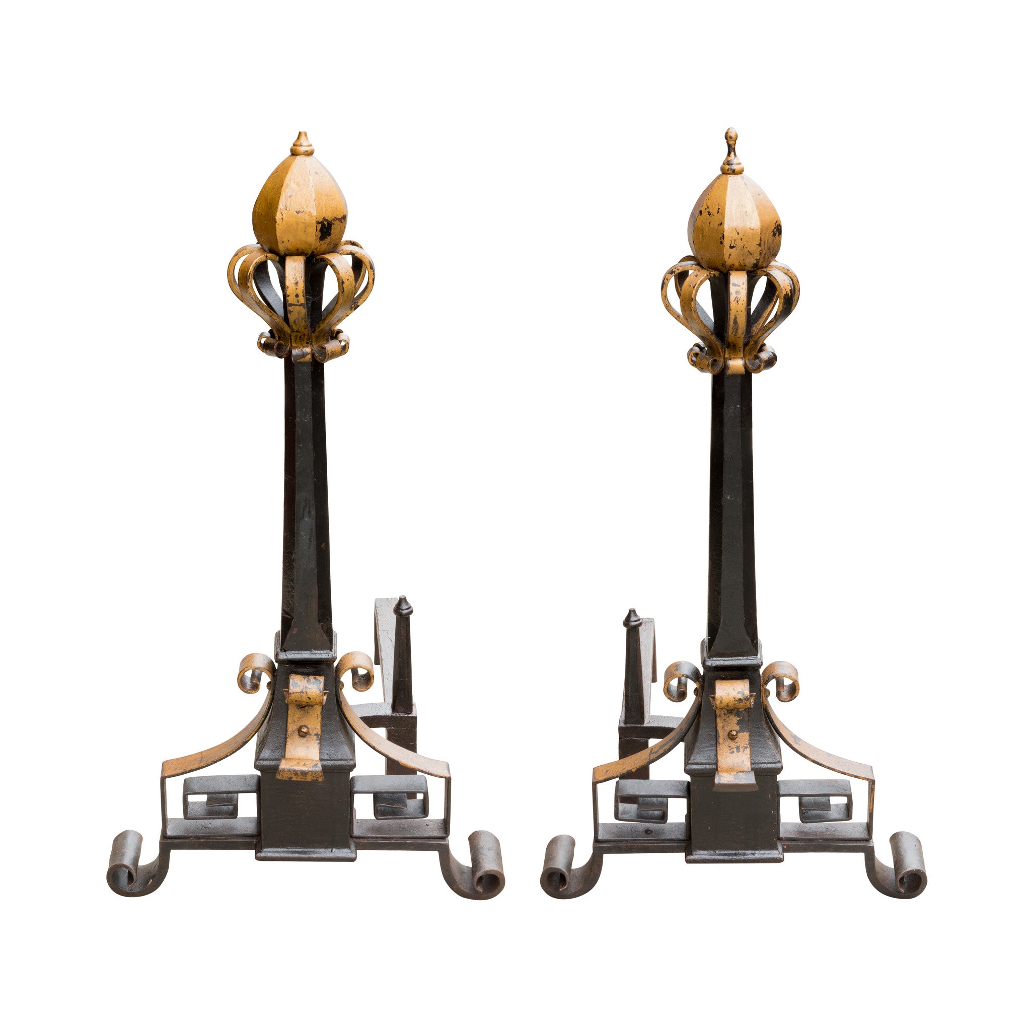 Massive Andirons, Furnishings, Fireplace, Andiron