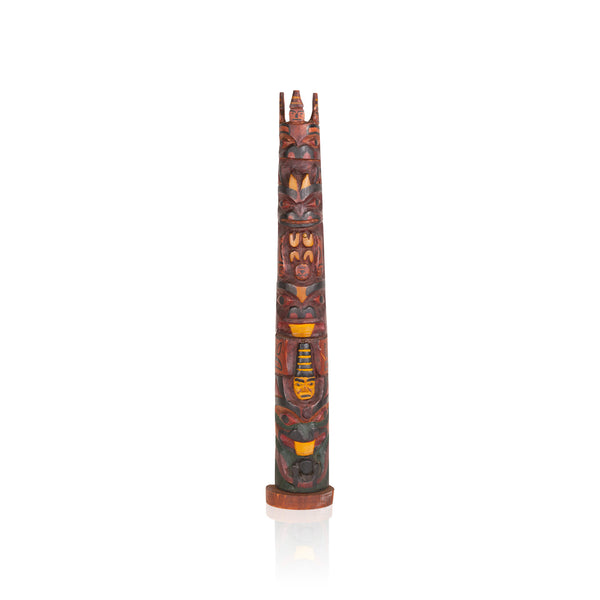 Haida-Style Totem Pole by Tsimshian artist Moses Alexcee, Native, Carving, Totem Pole