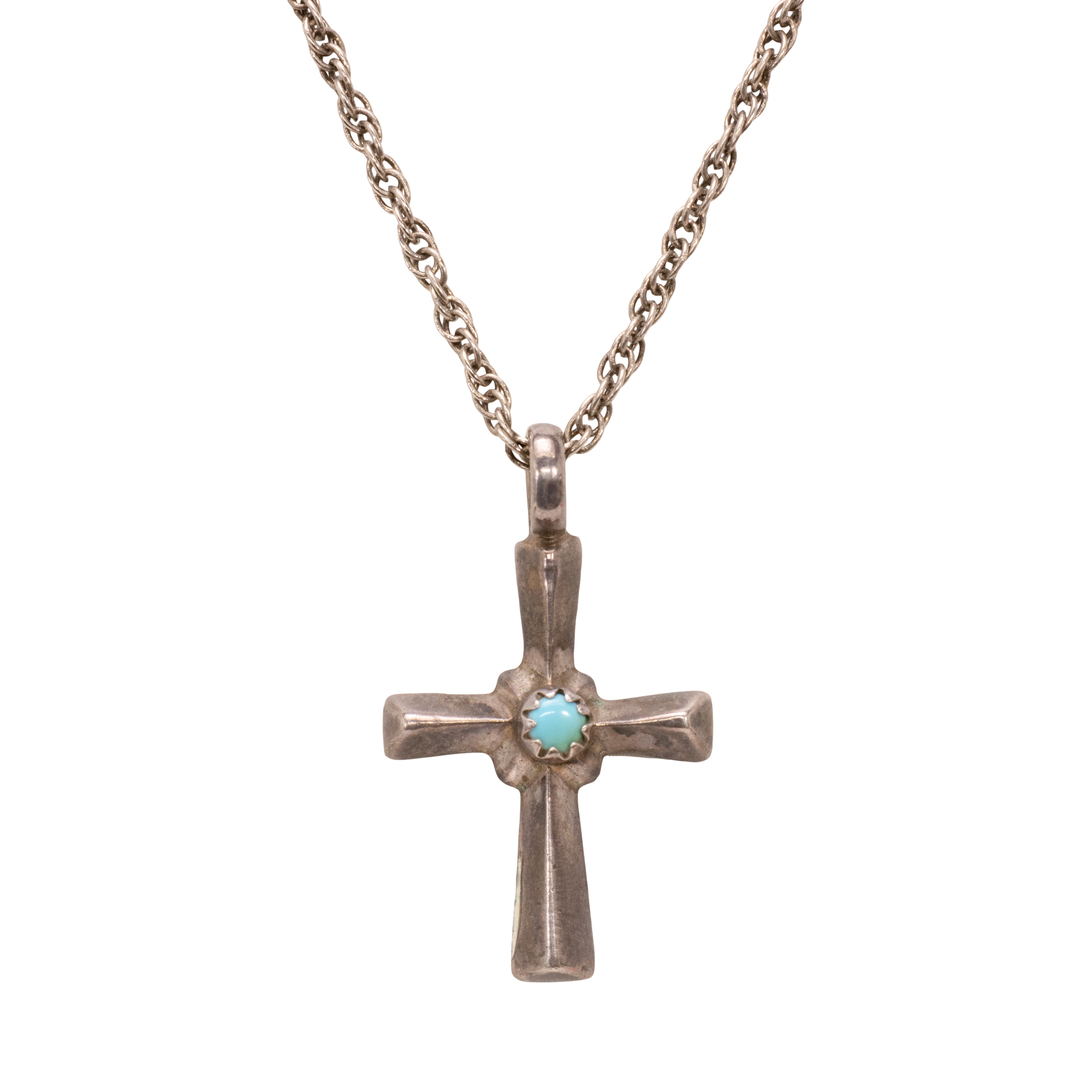 Navajo Turquoise Cross Pendant, Jewelry, Necklace, Native
