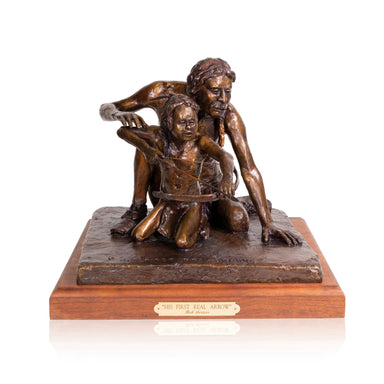 "His First Real Arrow" Bronze by Robert Scriver, Fine Art, Bronze, Limited