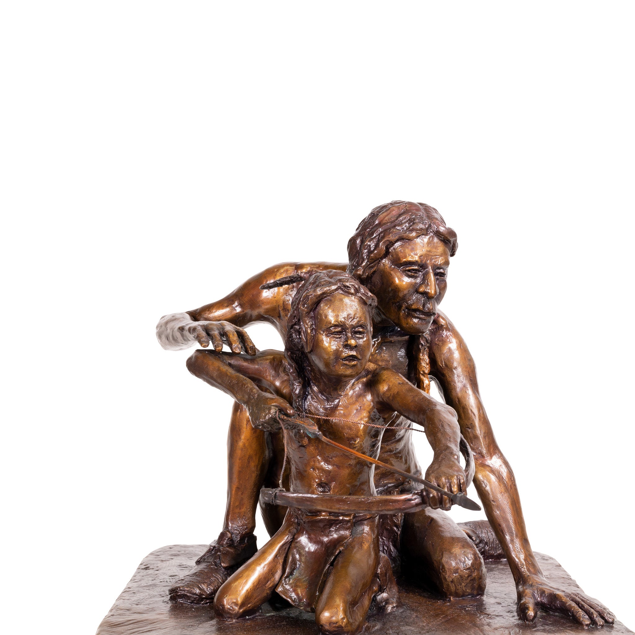 "His First Real Arrow" Bronze by Robert Scriver