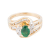 14k Gold Diamond and Emerald Ring