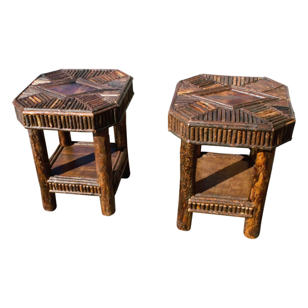 Cisco's Adirondack Twig-work Lampstands, Furnishings, Furniture, Table