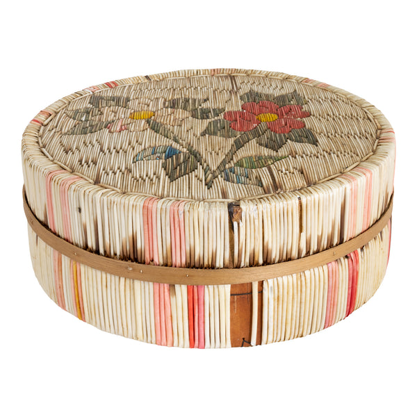 Chippewa Quilled Box, Native, Birch Bark, Container