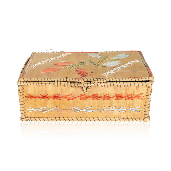 Quilled Birch Bark Box, Native, Birch Bark, Container