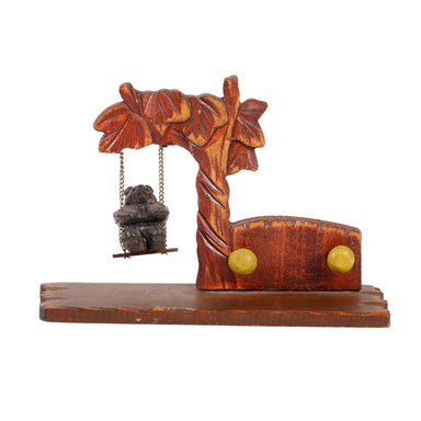 Miniature Bear on Swing Set, Furnishings, Black Forest, Figure