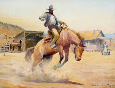 Bronc Buster by Jim Carkhuff, Fine Art, Painting, Western